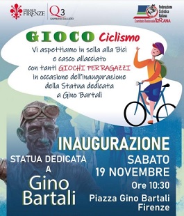 Ciclismo: inaugurazione della statua di Gino Bartali al Quartiere 3 di Firenze