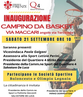 Inaugurazione del Campino da Basket tra via Maccari e via Torcicoda nel Quartiere 4 di Firenze