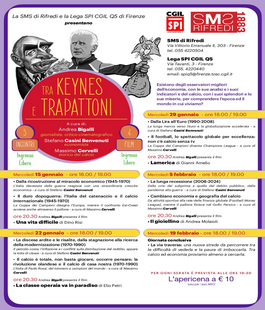 Calcio ed economia: 5 incontri "Tra Keynes e Trapattoni" con Spi Cgil alla Sms di Rifredi 