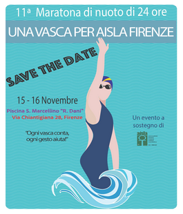 ''Una vasca per Aisla Firenze'', maratona di nuoto a scopo benefico alla piscina San Marcellino