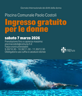 Giornata internazionale della donna: Piscina Costoli gratis il 7 marzo