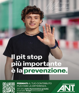 Andrea Kimi Antonelli nella nuova campagna di Fondazione ANT per la prevenzione oncologica 