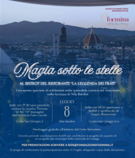 Magia sotto le stelle: una serata a Villa Bardini per sostenere la salute delle donne