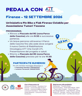 Pin Bike e FIAB Firenze Ciclabile: pedalata a sostegno dell'Associazione Tumori Toscana