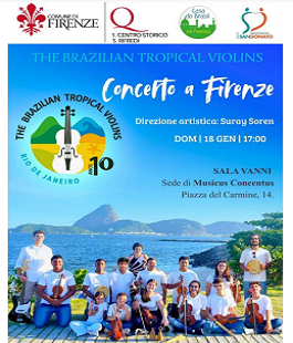 The Brazilian Tropical Violins in concerto gratuito alla Sala Vanni di Firenze