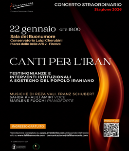 "Canti per l'Iran", la Filharmonie in concerto gratuito al Conservatorio Cherubini di Firenze