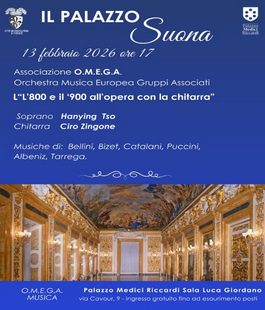 "L'800 e il '900 all'opera con la chitarra", il concerto al Palazzo Medici Riccardi di Firenze