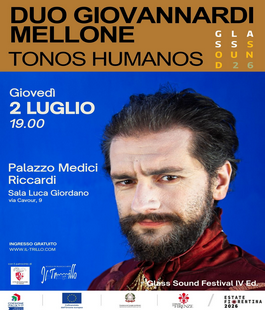 Glass Sound Festival 2026: "Tonos Humanos" con Giovannardi e Mellone in Palazzo Medici Riccardi