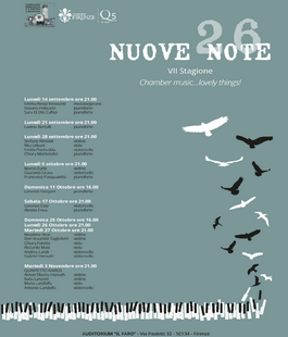 "Nuove Note", la rassegna con 8 concerti di musica da camera all'Auditorium Il Faro di Firenze