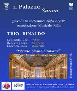 Il Suono Giovane: "Trio Rinaldo" in concerto al Palazzo Medici Riccardi di Firenze