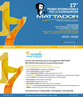 "Mattador", Premio Internazionale per giovani che vogliono scrivere e illustrare il cinema