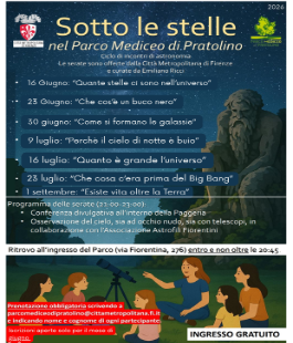 "Sotto le stelle": incontri di astronomia a Pratolino a cura di Emiliano Ricci