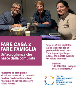 Centro La Pira di Firenze: passaparola per accoglienza diffusa di studenti internazionali